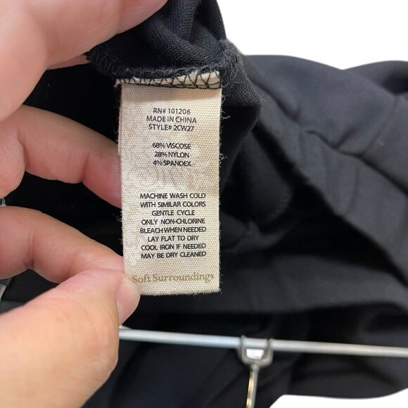 Soft Surroundings Pointe Pants Womens Large Wide Leg Zipper Ankle Black Pull on - Picture 4 of 6